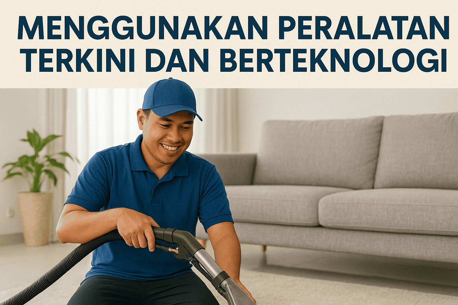 Menggunakan peralatan teknologi terkini untuk perkhidmatan cucian